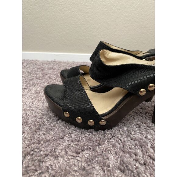 JIMMY CHOO Black Suede Studded Heeled Slide Ons Size 9 - Picture 8 of 16
